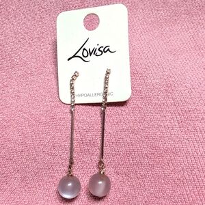 Gold and Pink Drop Earrings